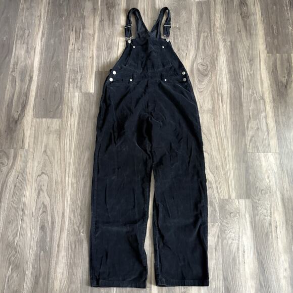 Vintage London Overalls Womens Size M Black Grunge Utility Pockets 90s USA - Picture 1 of 5